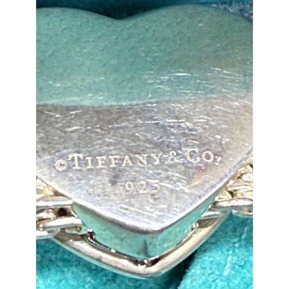 Tiffany & Co Somerset Buckle Bracelate Sterling Silver Heart Mesh 7" Wrist - Picture 8 of 10